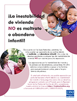Apoyando y preservando familias—¡La inestabilidad de vivienda no es maltrato ni abandono infantil!
