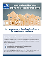 Legal Services of New Jersey Housing Stability Initiative