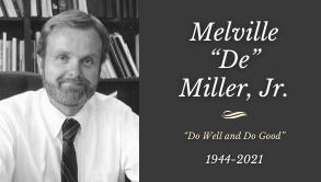 image of De Miller and memorial text